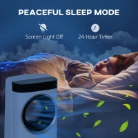 HOMCOM Evaporative Air Cooler, 6.5L 4-in-1 Bladeless Portable Cooler, Fan, Humidifier, Air Clean Anion with Oscillation, 6 Speeds, 24H Timer, Sleep Mode, 2 Ice Packs, Wheels, Remote, for Home Office(m-9)