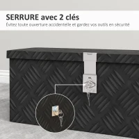 HOMCOM Boîte de rangement - boîte à outils en aluminium -  alu. verrouillage clé - dim. 50L x 15,5l x 20,5H cm(m-5)
