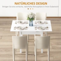 HOMCOM Esstisch Küchentisch Klapptisch, ausziehbar, modernes Design, 120 cm x 80 cm x 75 cm, Natur(m-4)