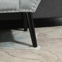 HOMCOM Polsterbank Sitzbank Klavierbank Pianobank mit Samtoptik Bettbank für Schlafzimmer Wohnzimmer, Flur, Gummiholz Hellgrau 114 x 46 x 56 cm(m-9)