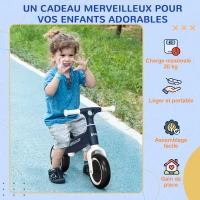 AIYAPLAY Draisienne vélo pour enfant draisienne bébé siège réglable 2 roues sans pédales pour bébé 18-36 mois jusqu'à 25 kg bleu(m-7)