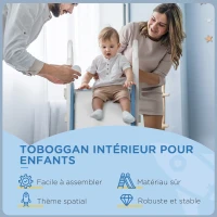 AIYAPLAY Toboggan pour enfants toboggan intérieur pour enfant, de 18 à 36 mois, jusqu'à 30 kg, 157L x 46,5l x 80H cm, bleu(m-6)