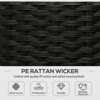 Outsunny 5 Seater Rattan Garden Furniture Set, 2 Armchairs, 3-Seater Wicker Sofa, 2 Footstools and Glass Table, 6 Piece Patio Rattan furniture Sofa Sets with Cushions for Conservatory, White(m-4)