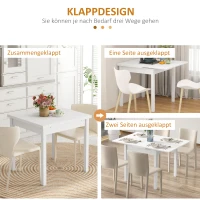 HOMCOM Esstisch Küchentisch Klapptisch, ausziehbar, modernes Design, 120 cm x 80 cm x 75 cm, Natur(m-5)