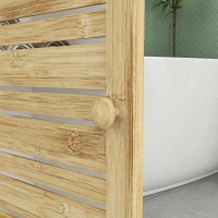 HOMCOM Badezimmerschrank Badezimmerschrank mit 1 offenen Fach und 1 Schrank mit 2 Ebenen, 35 x 30 x 120 cm weiß(m-5)