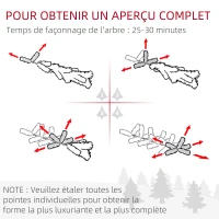 HOMCOM Sapin de Noël Artificiel Arbre de Noël 180 cm avec 1 000 branches, ouverture automatique, base en acier, vert(m-6)