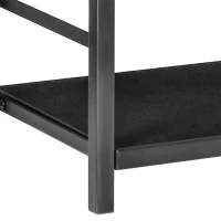 Outsunny Portalegna da Interno ed Esterno in Metallo a 2 Ripiani, Porta Legna per Interni, Paletta, Scopa, Attizzatoio e Pinza, 40x30x74.5 cm, Nero(m-8)