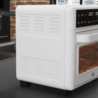 HOMCOM Tischbackofen 13L 1200W Heißluftfritteuse 1200W Heißluftfritteuse mit 12 Heizmodi und Timer Creme(m-5)