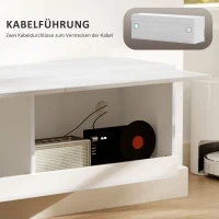 HOMCOM TV-Hängeschrank mit LED-Beleuchtung, 16 Blinkmodi, Wandmontierter TV-Schrank, Offene Regale, 120 x 35 x 40,5 cm, Weiß(m-4)