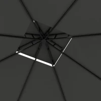 Outsunny Pavillon Tente de Fête de Jardin, 2,95 x 2,95 x 2,85 m, Gris Foncé(m-4)