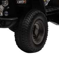 HOMCOM Voiture Électrique pour Enfants, Tout-Terrain, avec Espace de Rangement, 3 km/h, Connexion Musicale, Phares, Klaxon, Noir(m-4)