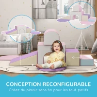 HOMCOM 7PCS Module motricité bébé parcours motricité bébé en mousse EPE pour enfants d'âge préscolaire, multicolore(m-6)
