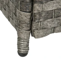 Outsunny Seven-Piece Firepit Table Rattan Sofa Set - Grey(m-9)