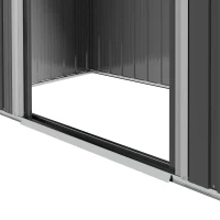 Outsunny Metallgeräteschuppen mit großem Stauraum im Freien mit Schiebetüren 194 x 110 x 184 cm Dunkelgrau(m-4)