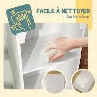 AIYAPLAY Bibliothèque pour enfants avec étagère 3 niveaux joli design nuage pour chambre coin lecture blanc(m-6)