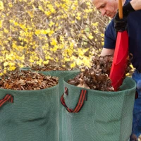 Outsunny Gartensack 3x120L wasserdicht Gartenabfallsack mit Griffe, stabil Laubsack UV Schutz Grün(m-8)