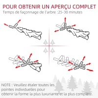 HOMCOM Sapin de Noël Artificiel 180 cm Arbre de Noël avec support en acier pliable, 1061 branches, décoration de Noël, vert(m-7)