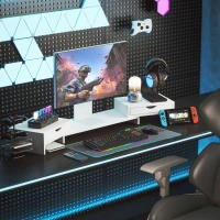 HOMCOM Monitorerhöhung PC-Schreibtisch Computertischständer von 60-116 cm mit 2 Schubladen, Länge und Winkel verstellbar(m-4)