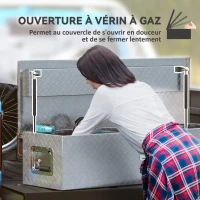 HOMCOM Boîte à outils pour remorque boîte de rangement en aluminium poignées larges et antidérapantes 99 x 33 x 25,5 cm argent(m-6)