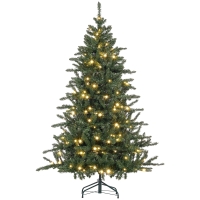 HOMCOM Sapin de Noël Artificiel 180 cm arbre de Noël lumineux LED blanc chaud 872 branches base en métal - vert