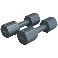 SPORTNOW Lot de 2 haltères réglables hexagonales avec poignée antidérapante pour l'entraînement à domicile, 2 x 2.5kg(m-1)