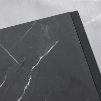 HOMCOM Tavolino da Caffè Nero, Tavolino Effetto Marmo con Ripiano Inferiore, da Soggiorno o Ufficio, Design Moderno, Telaio in Acciaio, 106x50x45cm, Nero(m-9)