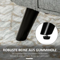 HOMCOM Sitzbank Bettbank Polsterbank inkl. Stauraum, Leinenoptik, Grau(m-7)