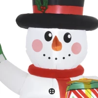 Outsunny Bonhomme de neige gonflable de Noël de 180 cm avec lumières LED, matériel fixation et souffleur, intérieur et extérieur(m-8)