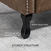 HOMCOM Wingback Accent Chair Tufted Chesterfield-style Armchair with Nail Head Trim for Living Room Bedroom Brown(m-6)
