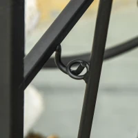 Outsunny Portalegna da Interno ed Esterno in Metallo a 2 Ripiani, Porta Legna per Interni con Supporti Rimovibili, Paletta, Scopa, Attizzatoio e Pinza, 44.5x29.5x73 cm, Nero(m-9)