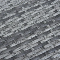 Outsunny Conjunto de Muebles de Ratán para Jardín Set de Sofá Doble 2 Sillones y 1 Mesa de Centro para Terraza Gris(m-8)