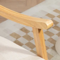 HOMCOM Rocking Chair with Padded Seat Rocker Rocking Chair with Wooden Legs - dim. 66W x 92D x 78H cm, beige(m-8)