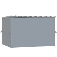 Outsunny Pergola Pavillon avec auvent réglable en tissu résistant aux intempéries et hydrofuge Polyester Aluminium Gris 3,6 x 3 x 2,27 m(m-1)