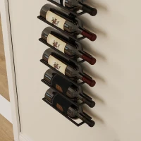 HOMCOM Weinregal, Wandregal für 10 Flaschen Wein, 10 Ebenen, Metall, für Küche, Wohnzimmer, Hausbar, Schwarz(m-8)