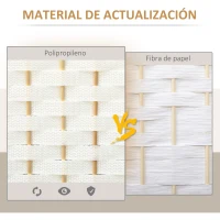 HOMCOM Biombo Separador de Ambientes de 6 Paneles Biombo Plegable 240x170 cm para Salón Dormitorio Oficina Blanco(m-4)