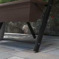 Outsunny Erhöhter Blumenkasten mit Etagen, vertikaler Blumenkasten mit 5 Blumentöpfen, Abflusslöcher, Stahlrahmen, Braun(m-5)