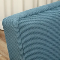 HOMCOM Loungesessel Einzelsessel modernes Design des mittleren Jahrhunderts Samt Cord 59 x 67 x 79,5 cm blau(m-4)