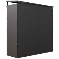 Outsunny Abri-bûches range-bûche extérieur charge maximale 2000 kg avec housse de protection imperméable 185 x 62 x 184 cm noir(m-1)