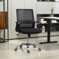 Vinsetto Mesh Back Office Chair, with Wheels - Black(m-2)