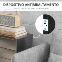 HOMCOM Credenza Moderna con 2 Armadietti e 2 Cassetti con Apertura a Pressione, 79x36x74cm, Nero Lucido(m-7)