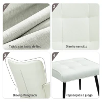 HOMCOM Silla Mecedora con Reposapiés Cojín Acolchado y Reposabrazos Carga 130 kg Crema(m-5)