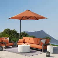 Outsunny 2.5m Rotating Cantilever Parasol - Orange(m-8)