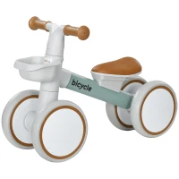 AIYAPLAY Draisienne vélo Enfant 4 roues selle réglable, guidon ergonomique alliage alu. PP, enfant 1 à 3 ans - Gris Marron vert(m-1)