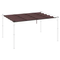 Outsunny Dachabdeckung für zusammenklappbare Pergola-Markise 4 x 3 m - Braun(m-6)