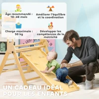 AIYAPLAY 5 en 1 Triangle arche d'escalade enfants avec triangle d'escalade, rampe d'escalade réversible, bascule(m-8)