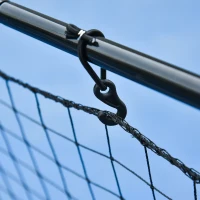 HOMCOM Rete Elastica Rimbalzo da Baseball, Rete per Lanci Battute di Baseball Rimbalzatore Portatile, Rete da Calcio, per Softball, 90x80x140cm, Nero(m-8)