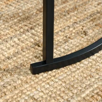 HOMCOM Set aus 2 runden stapelbaren Beistelltischen mit Holz-Marmoroptikplatte und schwarzen Metallbeinen(m-4)