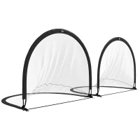 HOMCOM Lot de 2 cages de football système Pop Up avec sac de transport et piquets de fixation(m-10)