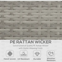 Outsunny Six-Piece Rattan Sofa Set, with Glass-Top Table - Mixed Grey(m-4)