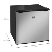 HOMCOM Mini Congélateur, 35 L Mini Réfrigérateur, -14 à -24℃, réglage de la température sur 5 niveaux, 47 x 44,2 x 48,8 cm, Argent(m-3)